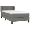 vidaXL Boxspring met matras stof donkergrijs 90x200 cm