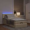 vidaXL Ottoman bed met matras en LED's 80x200cm stof cr&egrave;mekleurig