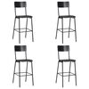 vidaXL Barstoelen 4 st massief multiplex staal zwart