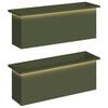 vidaXL Plantenbak met led 2 st Olijfgroen 30 x 100 x 30 cm Staal