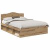 vidaXL Bedframe Ambachtelijk eiken 140 x 190 cm Massief grenenhout