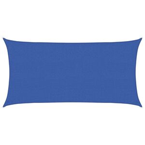 vidaXL Zonneschaduwzeil 2 x 6 m HDPE Rechthoekig Blauw