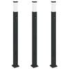 vidaXL Bolderverlichting met sensor en stopcontact 3 stuks 110 cm zwart IP44
