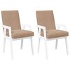 vidaXL Eetkamerstoelen met kussens 2 stuks wit massief hout rubber
