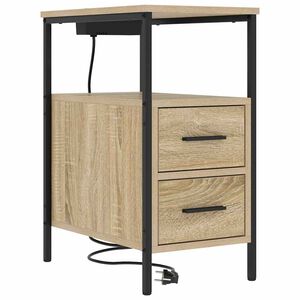 vidaXL Nachtkastje Sonoma Eiken 30 x 48 x 61 cm Bewerkt hout