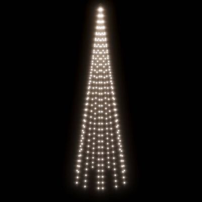 vidaXL Vlaggenmast kerstboom 310 LED's koudwit 300 cm