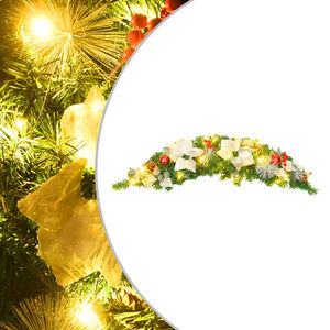 vidaXL Kerstboog met LED-lampjes 90 cm PVC groen