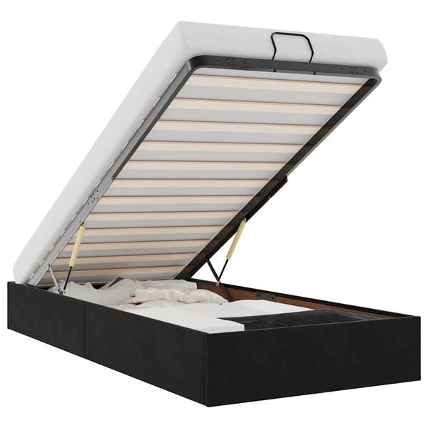 vidaXL Bedframe zonder matras 100x200 cm fluweel zwart