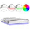 vidaXL Bedframe LED massief hout wit 180x200 cm