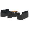 vidaXL Tuin Sofa Set met kussen met opslag met kussen 9 pcs Zwart