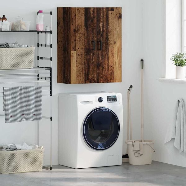 vidaXL Wandkast Wandgemonteerd Oudhout 69,5 x 34 x 90 cm Bewerkt hout