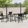 vidaXL Tuin eettafelset 5 pcs Zwart Gepoedercoat staal