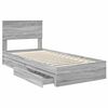 vidaXL Opslag bed met hoofdeinde Grijs Sonoma 90 x 200 cm Bewerkt hout