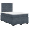vidaXL Boxspringbed met matras Donkergrijs 120 x 190 cm Fluweel