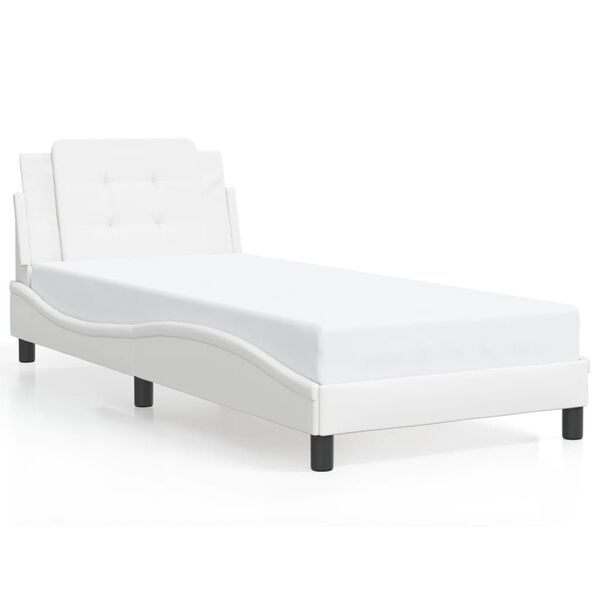 vidaXL Bedframe zonder matras "Zadar" kunstleer wit 80x200 cm