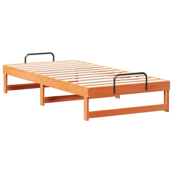 vidaXL Bedframe Bruin 75 x 190 cm Massief grenenhout