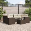vidaXL 7-delige Loungeset met kussens poly rattan bruin