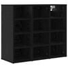 vidaXL Schoenenkast 77,5 x 30 x 67 cm Bewerkt hout Zwart Eiken