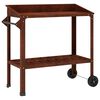 vidaXL Pottafel met Wielen Roestkleurig 96 x 50 x 89 cm weervast staal