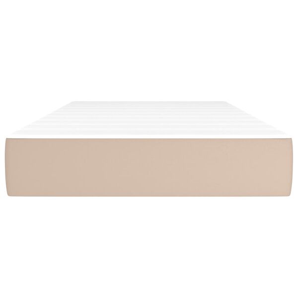 vidaXL Pocketveringmatras medium 90x200x20 cm kunstleer cappuccinokleurig