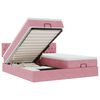 vidaXL Ottoman bed met matrassen en LED's 180x200cm fluweel roze