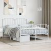 vidaXL Bedframe met hoofd- en voeteneinde metaal wit 140x200 cm