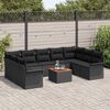 vidaXL Tuin Sofa Set met kussen met opslag met kussen 10 pcs Zwart