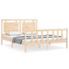 vidaXL Bedframe met hoofdbord massief hout
