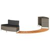 vidaXL Hottub-ombouw poly rattan massief acaciahout grijs