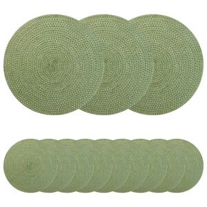 vidaXL Jute placematten 12 st Olijfgroen 100% Tossa Jute