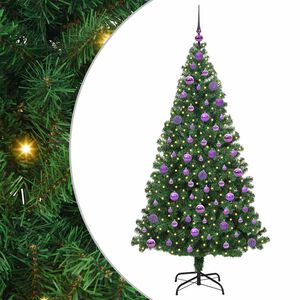 vidaXL Kunstkerstboom Groen 180 cm PVC en Staal en Kunststof