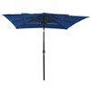 vidaXL Parasol 3-laags met aluminium paal 2,5x2,5 m azuurblauw