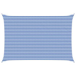 vidaXL Zonneschaduwzeil 4 x 6 m HDPE Rechthoekig Blauw en Wit