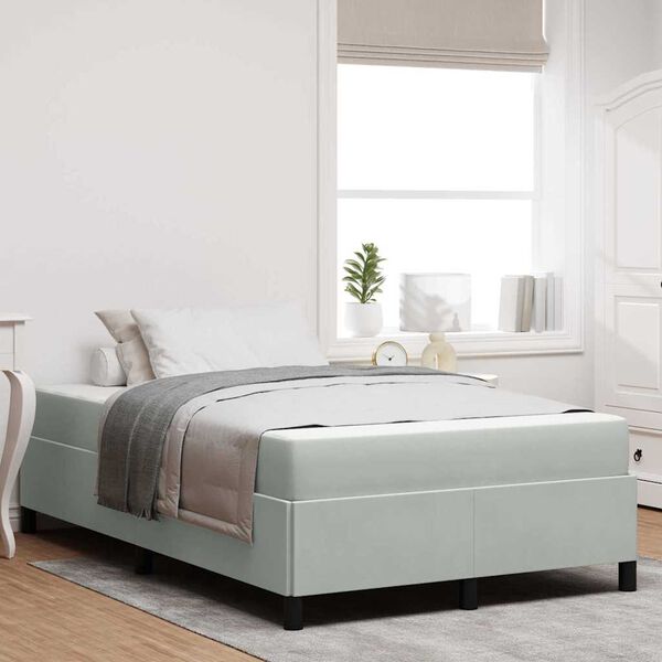 vidaXL Bedframe met matras Lichtgrijs 120 x 190 cm Stof