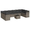 vidaXL 11-delige Loungeset met kussens poly rattan grijs