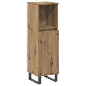 vidaXL Badkamerkast 30x30x100 cm bewerkt hout artisanaal eikenkleurig