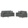 vidaXL 2-delige Loungeset met kussens stof donkergrijs
