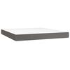 vidaXL Boxspring met matras kunstleer grijs 160x200 cm