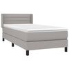 vidaXL Boxspring met matras stof lichtgrijs 90x190 cm