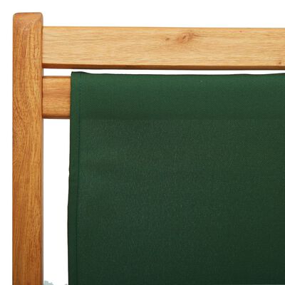 vidaXL Strandstoel inklapbaar eucalyptushout en stof groen