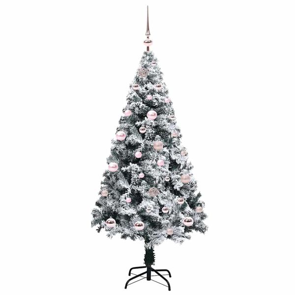 vidaXL Kunstkerstboom Groen 150 cm PVC en Staal en Kunststof