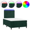 vidaXL Boxspring met matras en LED fluweel donkergroen 120x190 cm
