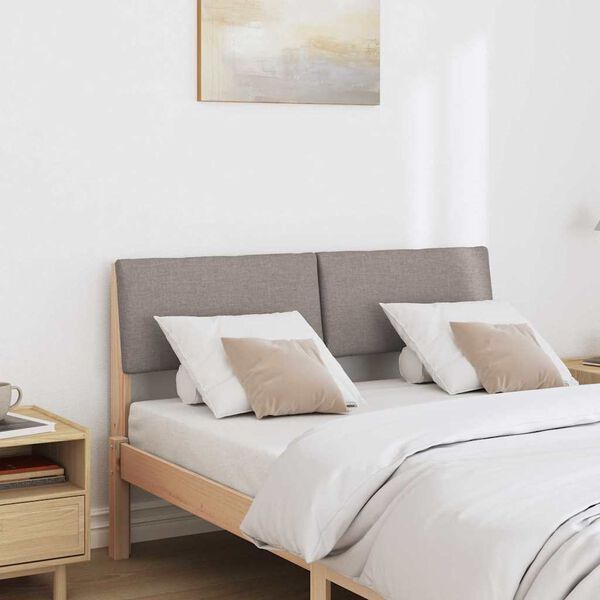 vidaXL Gestoffeerd hoofdbord Taupe 120 cm Massief grenenhout