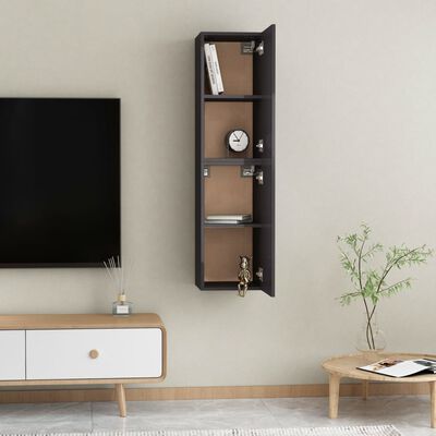vidaXL Tv-meubelen 2 st 30,5x30x60 cm spaanplaat hoogglans grijs