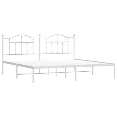 vidaXL Bedframe met hoofdbord metaal wit 193x203 cm