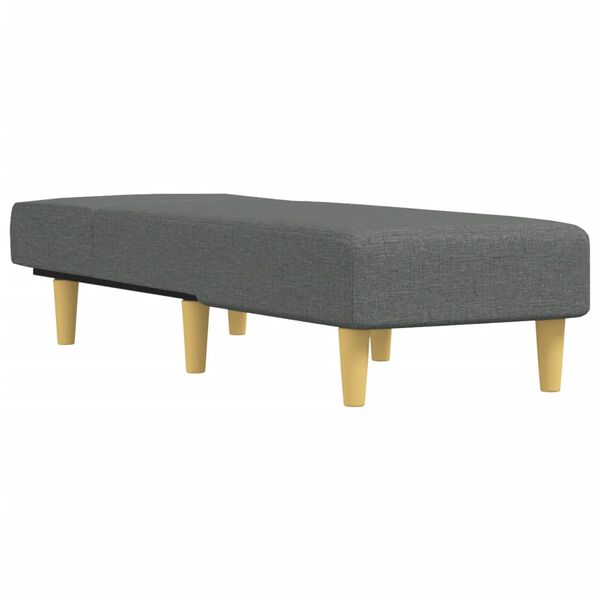 vidaXL Chaise longue stof donkergrijs