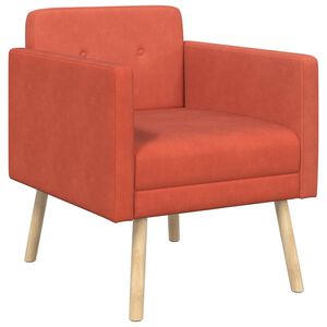 vidaXL Accentstoel Rood-oranje Ribstof