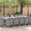 vidaXL Tuin Eetset met kussen 13 pcs Lichtgrijs Poly riet