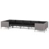 vidaXL 7-delige Loungeset met kussens poly rattan donkergrijs