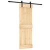 vidaXL Schuifdeur 70 x 210 cm Massief Grenenhout (Niet-Behandeld)